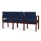 Lesro Lenox 3 Seat Tandem Seating W/ Arms, 65 in W 26 in L 31.5 in H LW3103 - alternate 2